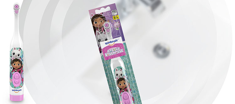 Spinbrush gabbys dollhouse kids toothbrush